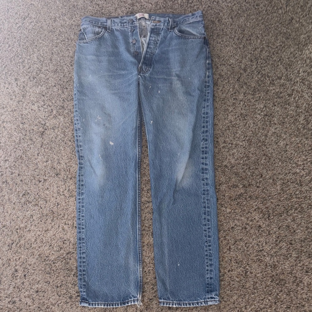 Levi’s 501 straight fit button fly blue jeans size 36x36.